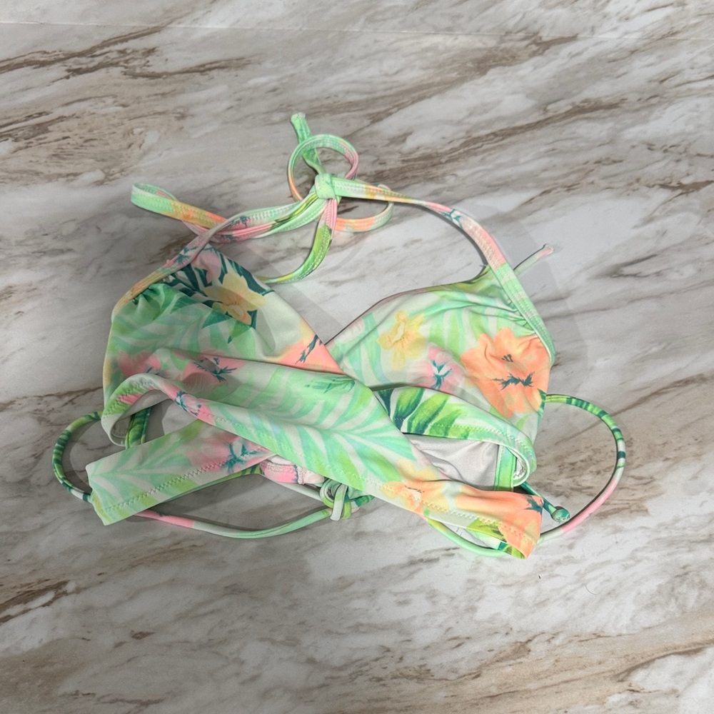 PINK Victoria's Secret Floral Bikini - Green and Orange